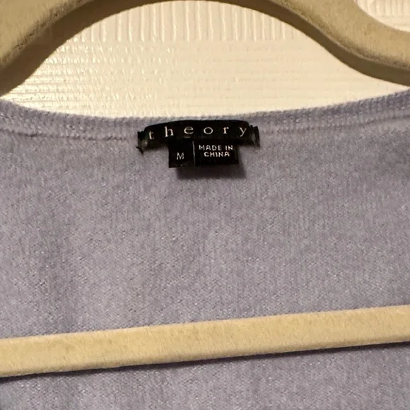 Theory Light Blue V-Neck Sweater cashmere M - Picture 3 of 6